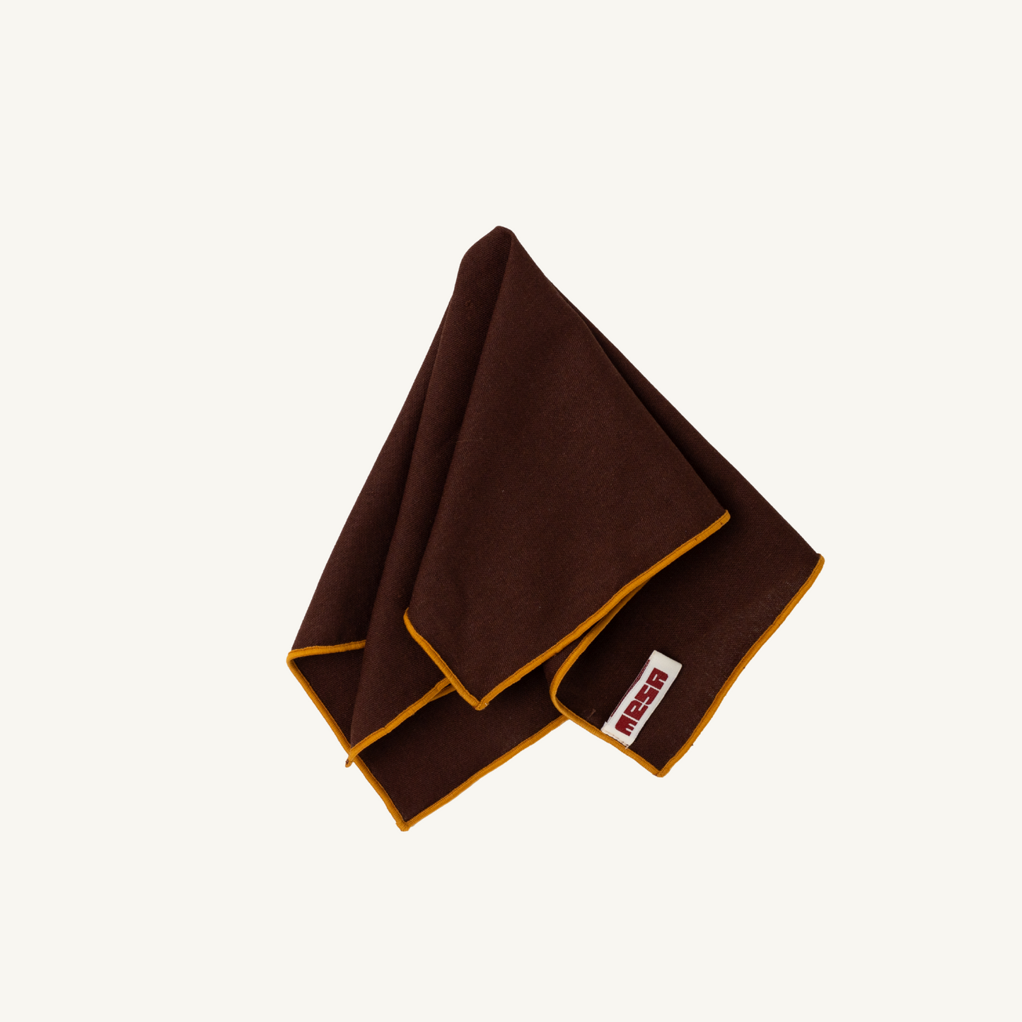 wood napkin with caramel trim - set of 2