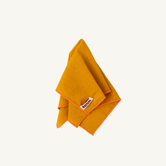 golden sand napkin with orange trim - set of 2