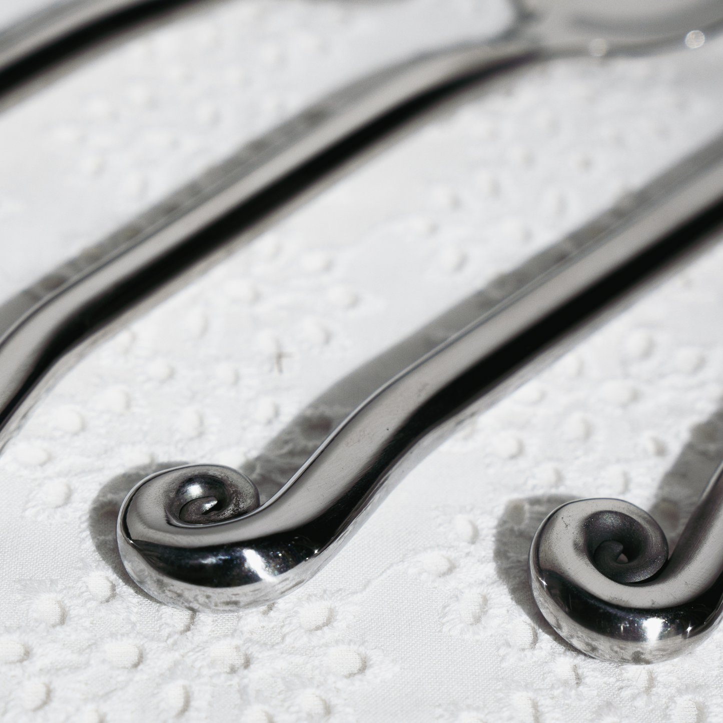 spiral handmade cutlery silver set