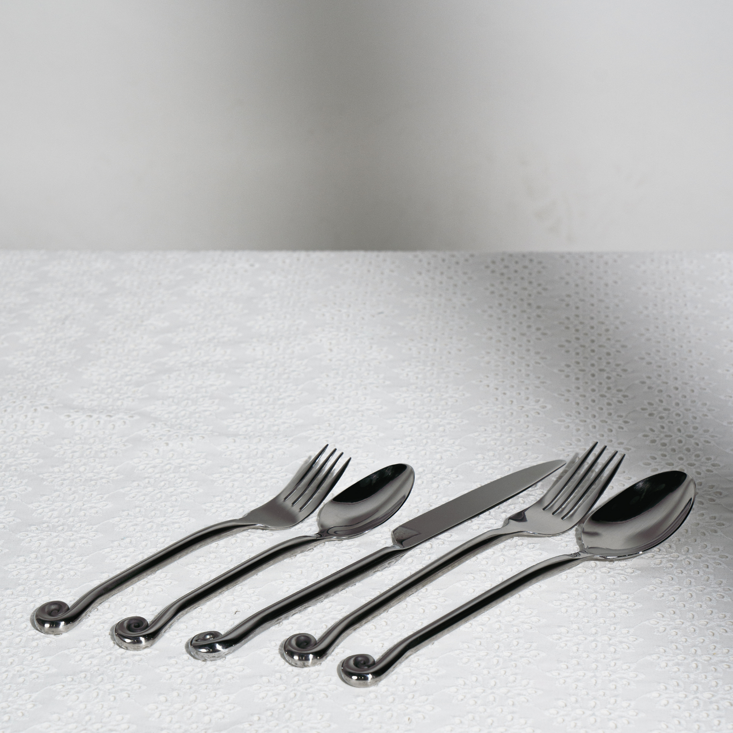 spiral handmade cutlery silver set