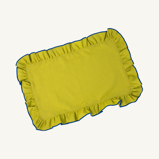 ruffled placemat lime - set of 2
