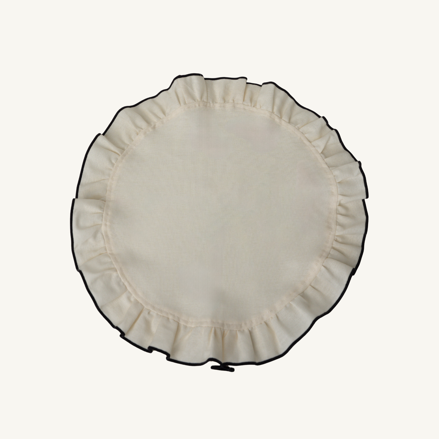 round ruffled placemat ivory - set of 2
